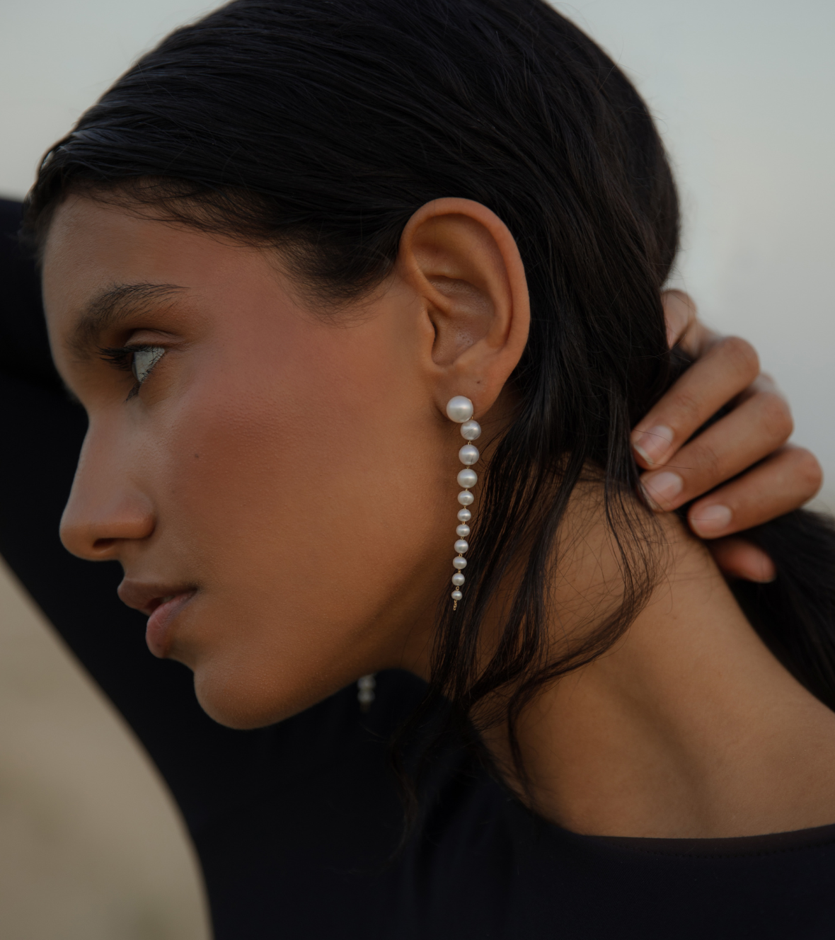 Moonlight Long Earrings by Chiara Tedeschi